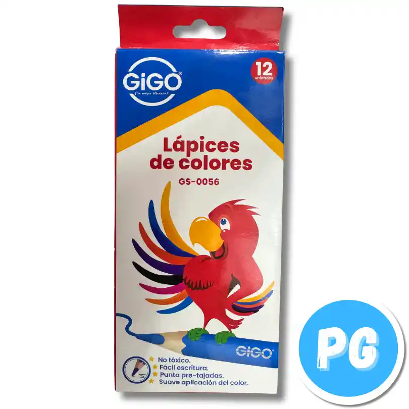 Caja Lapices De Colores Gigo X12 Unds Unipunta