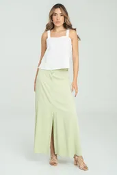 Falda Con Perilla Color Verde Manzana Talla 10