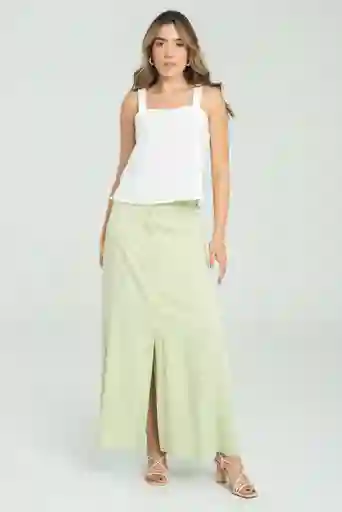 Falda Con Perilla Color Verde Manzana Talla 10