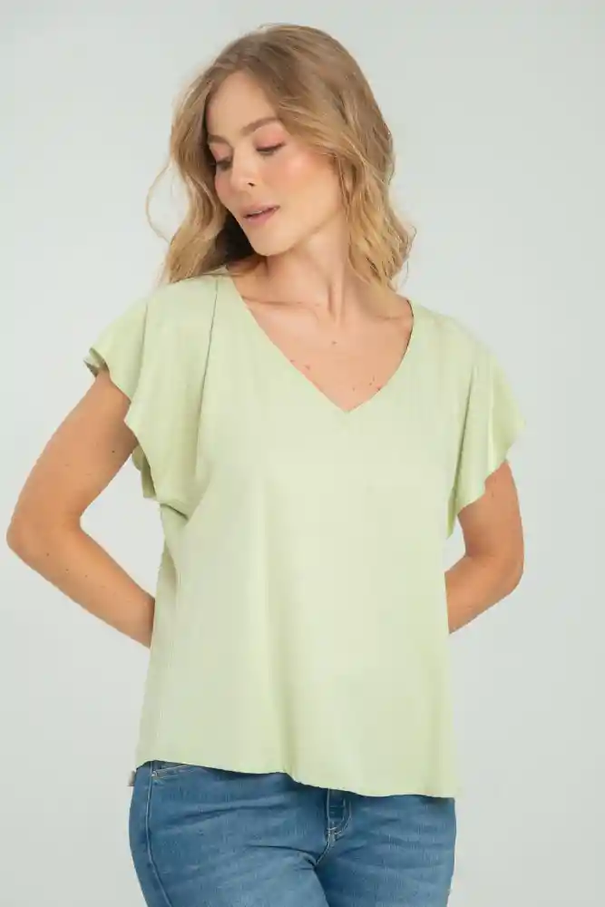 Blusa Kylie Color Verde Manzana Talla Xs