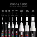 Marcador Posca Juego De 8 Puntas, Blanco