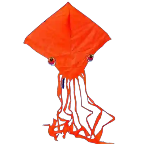 Cometa Para Volar Diamante Pulpo Naranja 220 X155cm Extra Grande Con Cola + Pita