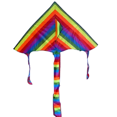 Cometa Para Volar Diamante Chulo Multicolor 160 X80cm Grande Con Cola + Pita