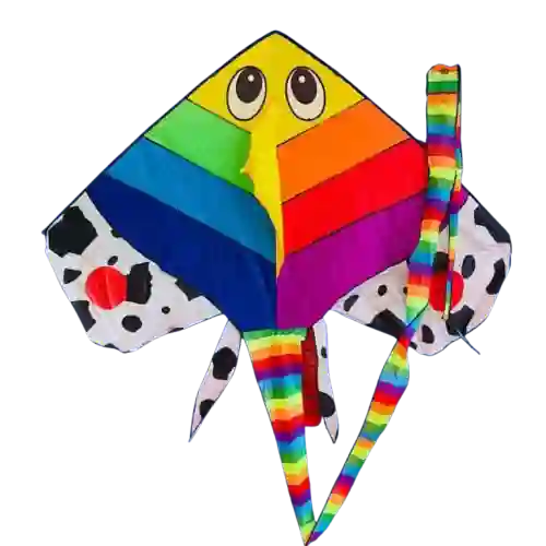 Cometa Para Volar Diamante Mantarraya Multicolor 220 X 130 X 510cm Extra Grande Con Cola + Pita
