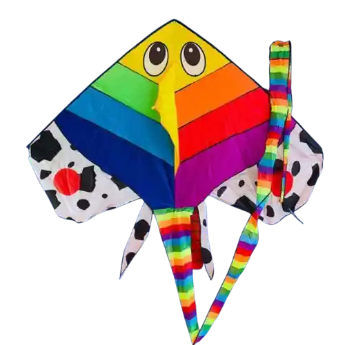 Cometa Para Volar Diamante Mantarraya Multicolor 220 X 130 X 510cm Extra Grande Con Cola + Pita
