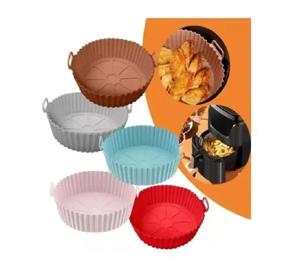 Molde De Silicona Reutilizable Para Air Fryer Resistente Al Calor, Antiadherente Y Fácil De Limpiar X1 Unidad