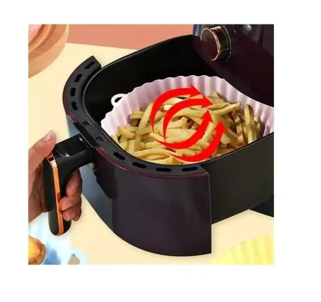Molde De Silicona Reutilizable Para Air Fryer Resistente Al Calor, Antiadherente Y Fácil De Limpiar X1 Unidad