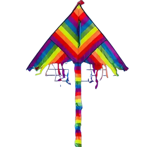 Cometa Para Volar Diamante Chulo Multicolor 130 X65cm Mediana Con Cola + Pita
