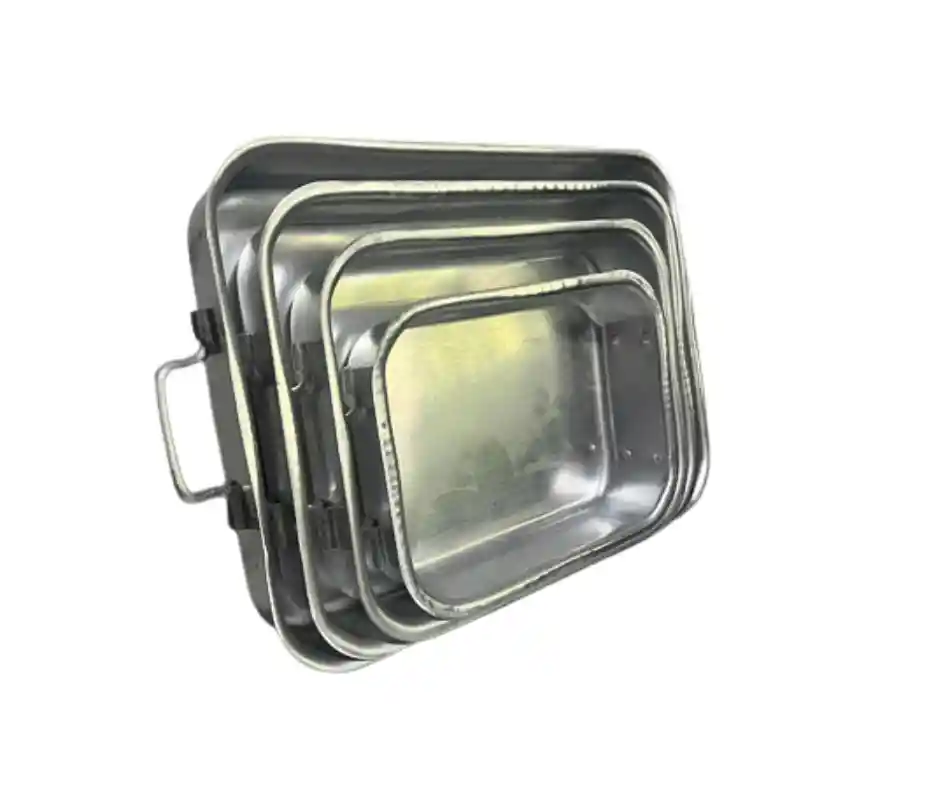 Juego De Bandeja Multiusos X4 En Aluminio