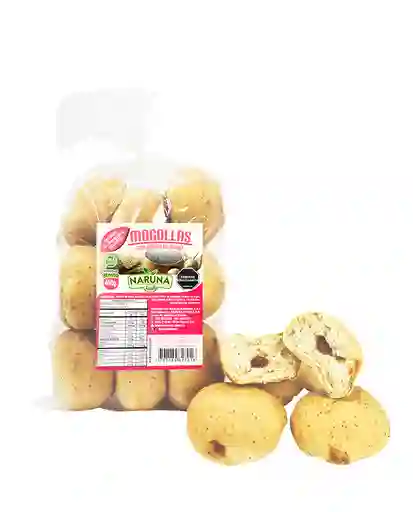 Mogollas Con Harina De Arroz Semillas De Amapola Y Bocadillo Naruna 9 Unds Sin Gluten