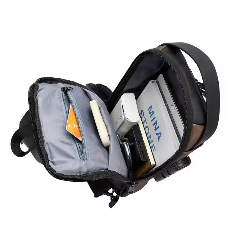 Bolsa Pecho Crossbody Usb Antirrobo Resistente Agua