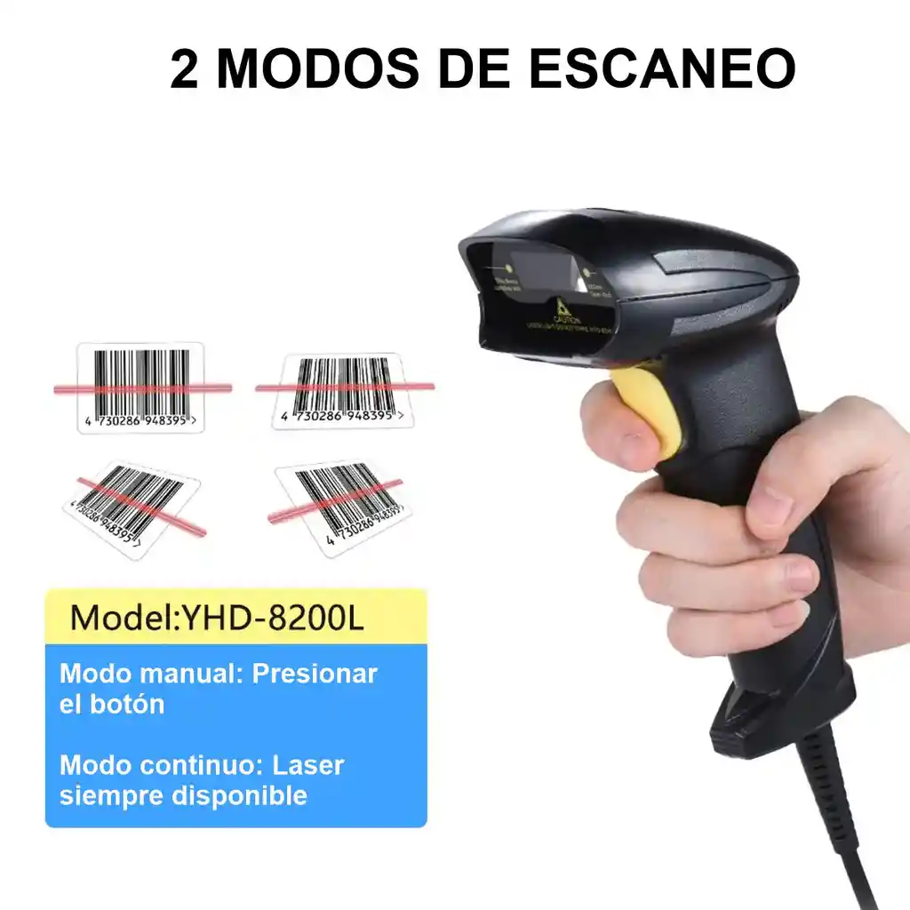 Lector Escaner Usb Código De Barras Alta Velocidad Yhd-8200l