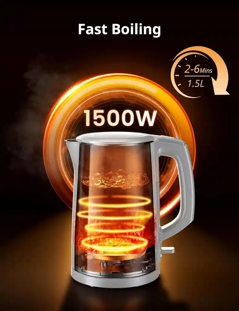 Hervidor Electrico Agua Acero Inoxidable Doble Pared