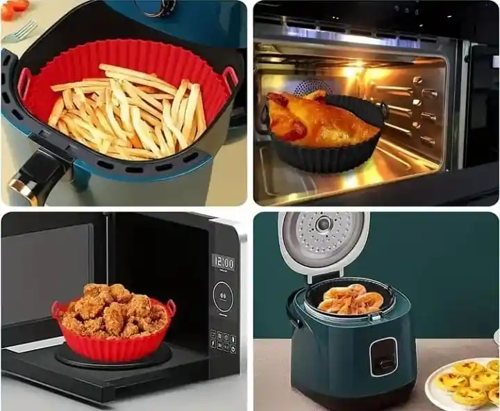 Molde De Silicona Reutilizable Para Air Fryer Resistente Al Calor, Antiadherente Y Fácil De Limpiar X1 Unidad