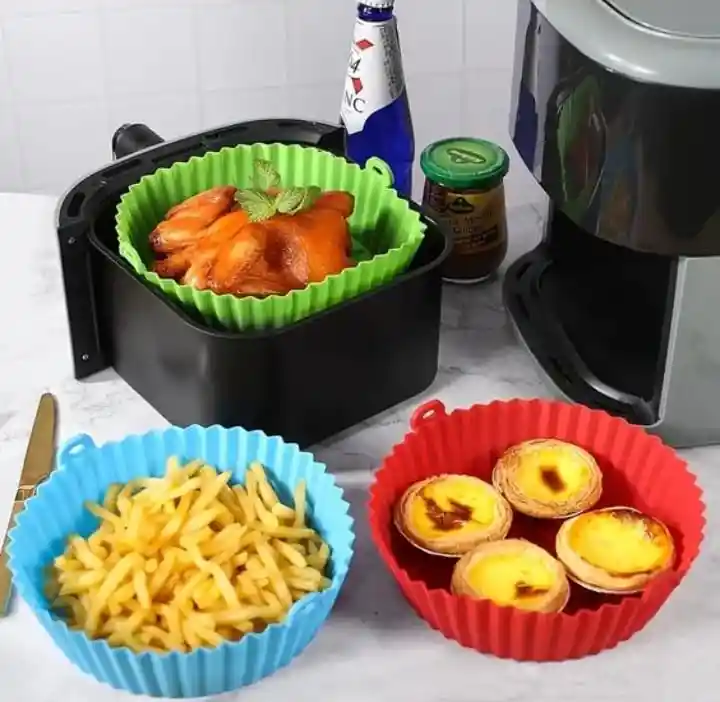 Molde De Silicona Reutilizable Para Air Fryer Resistente Al Calor, Antiadherente Y Fácil De Limpiar X1 Unidad