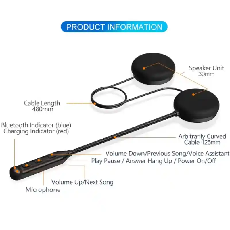 Bluetooth Manos Libres Intercomunicador Moto Interno Casco