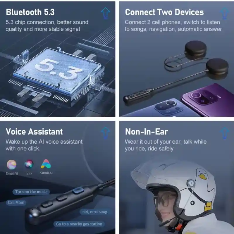 Bluetooth Manos Libres Intercomunicador Moto Interno Casco