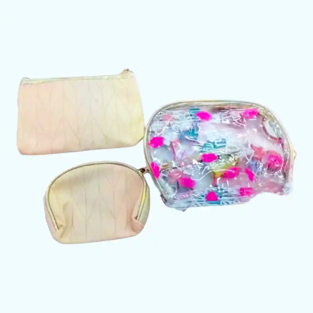 Cosmetiquera Set X 3 Cosmetiqueras Y Monedero