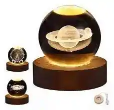 Esfera Cristal 3d Luz Noche Led Proyector Ambiental Usb