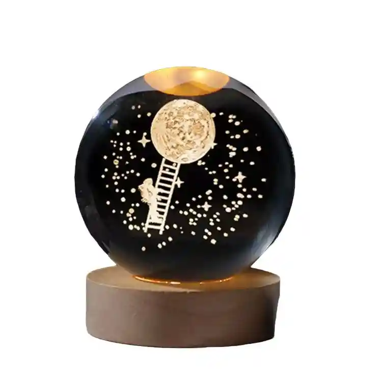 Esfera Cristal 3d Luz Noche Led Proyector Ambiental Usb