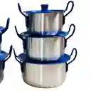 Juego De Ollas Tapa Azul