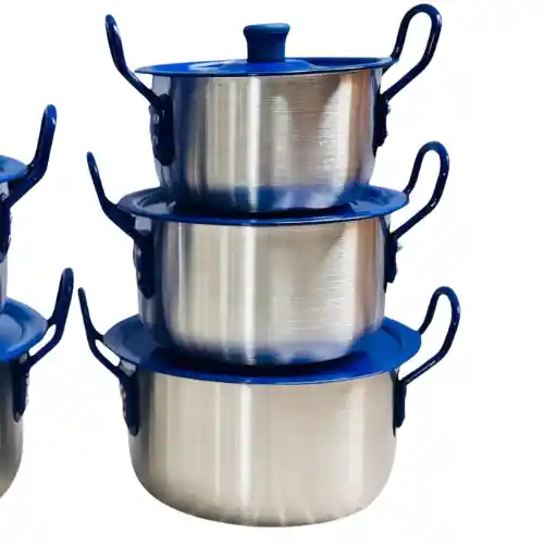 Juego De Ollas Tapa Azul