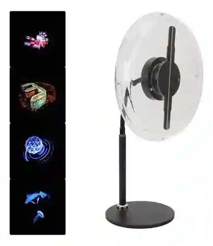 Ventilador Holograma Led Hd Publicidad 3d Protector Con Cover