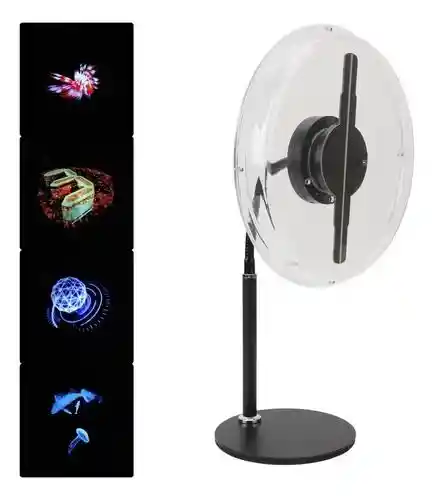 Ventilador Holograma Led Hd Publicidad 3d Protector Con Cover