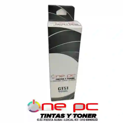 Tinta Recargable Gt51 Black Compatible Hp