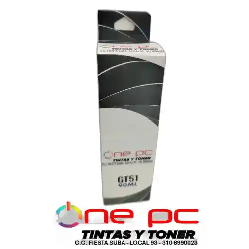Tinta Recargable Gt51 Black Compatible Hp