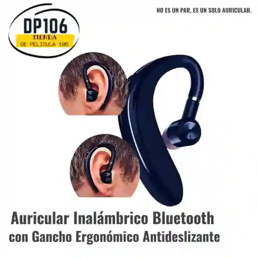 Auricular / Audifono Inalambrico Bluetooth Con Gancho Ergonomico Antideslizante