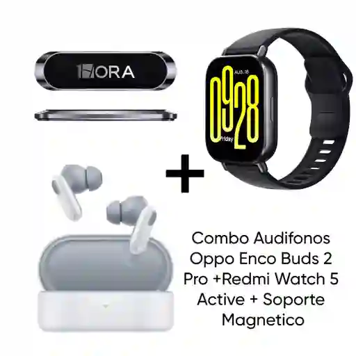 Combo Oppo Enco Buds 2 Pro + Redmi Watch 5 Active + Soporte Magnetico