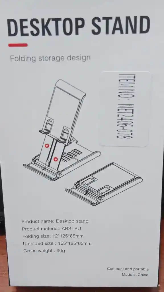 Soporte Escritorio Plegable Delgado Para Celulares O Tablet Hasta 10 Pulgadas