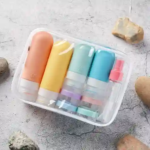 Kit De Viaje Botellas Para Shampoo, Jabón Y Accesorios Viaje