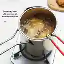 Olla Freidora De Acero Inoxidable + Cesta + Pinzas
