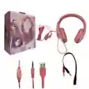 Diadema Gamer Karler Bass Luz Rgb Color Rosa K4000