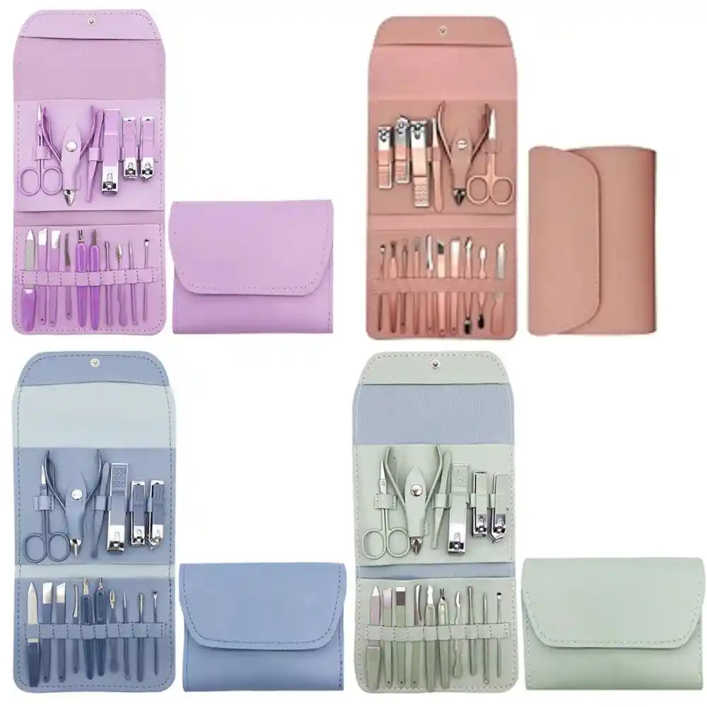 Kit 16 Piezas De Limpieza De Uñas Manicure Pedicure