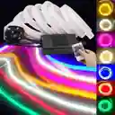 Cinta Led Neon Flex 12v Rgb Multicolor X5 Metros Control Y Adaptador