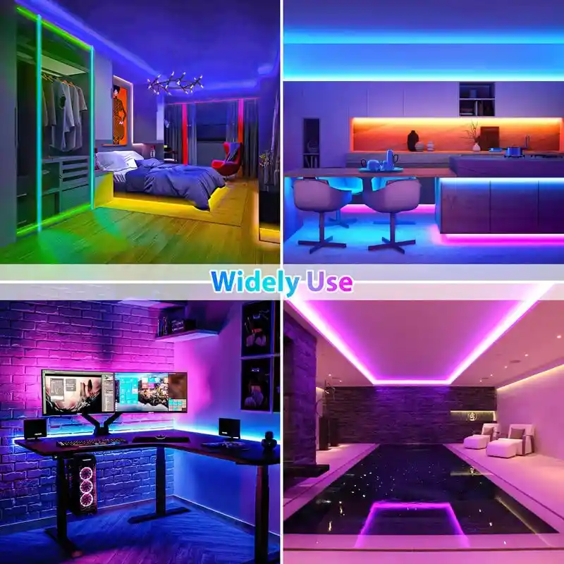 Cinta Led Neon Flex 12v Rgb Multicolor X5 Metros Control Y Adaptador