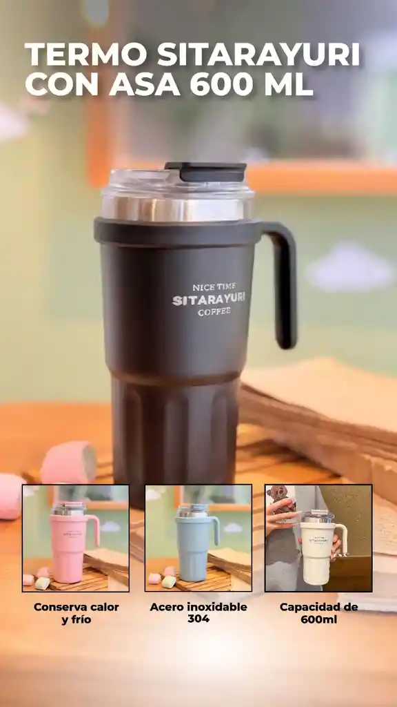 Termo Sitarayuri 600ml Con Agarre