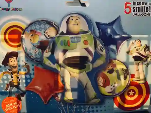 Bombas Globos Por 5 Piezas Diseño Toys Story Buzz Lightyear Para Decoracion De Fiestas Niño O Hombre O Mujer