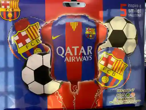 Bombas Globos Por 5 Piezas Diseño Futbol Equipo Barcelona Para Decoracion De Fiestas Niño O Hombre O Mujer