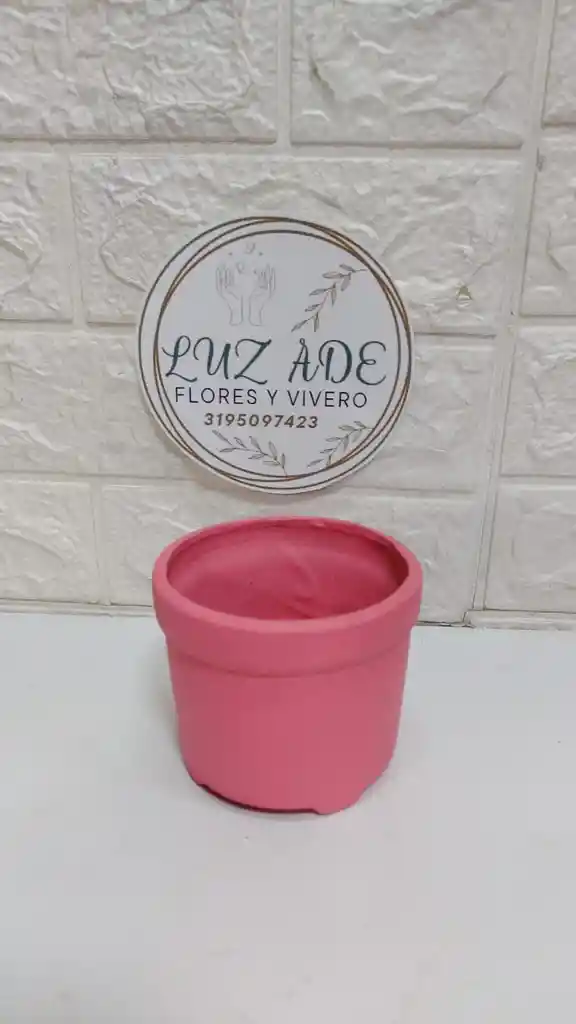 Maceta Hexagonal De Barro Rosa Vibrante