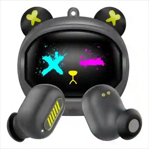 Audífonos Gamer In-ear Tipo T20 Con Micrófono Negro Y Neón