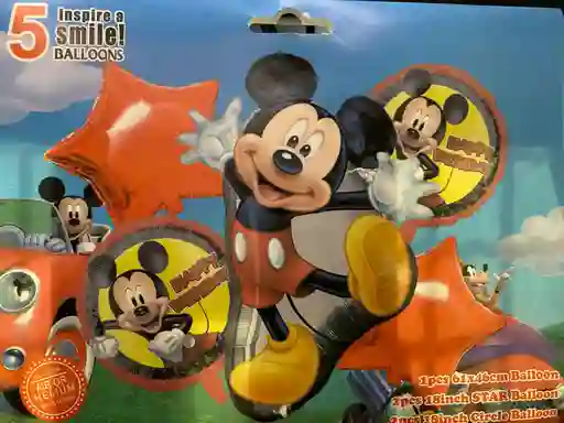 Bombas Globos Por 5 Piezas Diseño Mickey Mouse Para Decoracion De Fiestas Niño O Hombre O Mujer