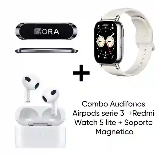 Combo Airpods Serie 3 + Watch 5 Lite + Soporte Magnetico