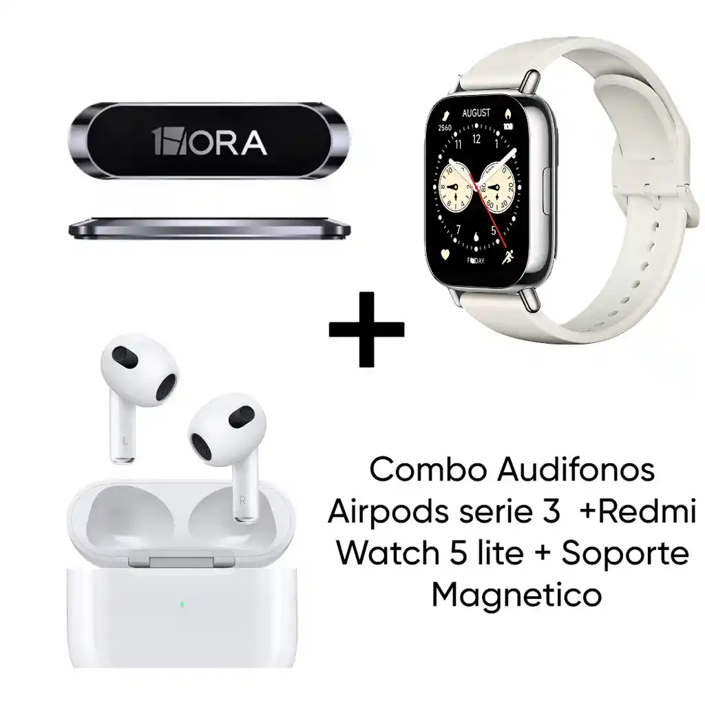 Combo Airpods Serie 3 + Watch 5 Lite + Soporte Magnetico