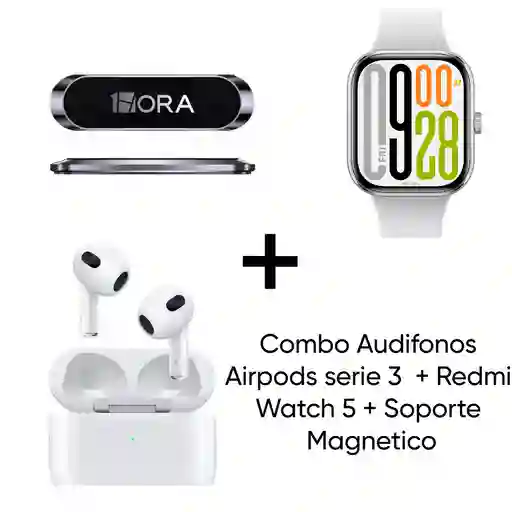 Combo Airpods Serie 3 + Watch 5 + Soporte Magnetico