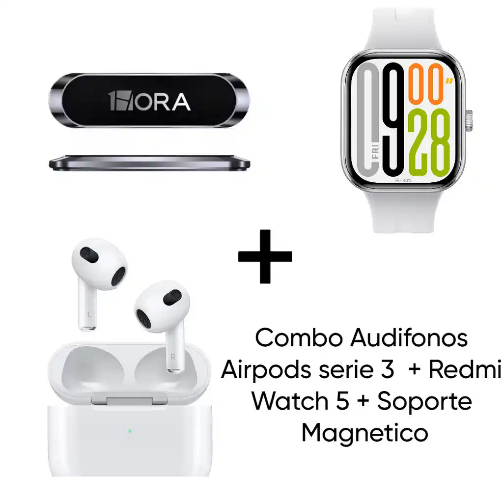 Combo Airpods Serie 3 + Watch 5 + Soporte Magnetico