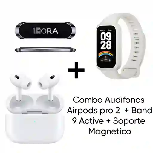 Combo Airpods Pro 2 + Band 9 Active + Soporte Magnetico